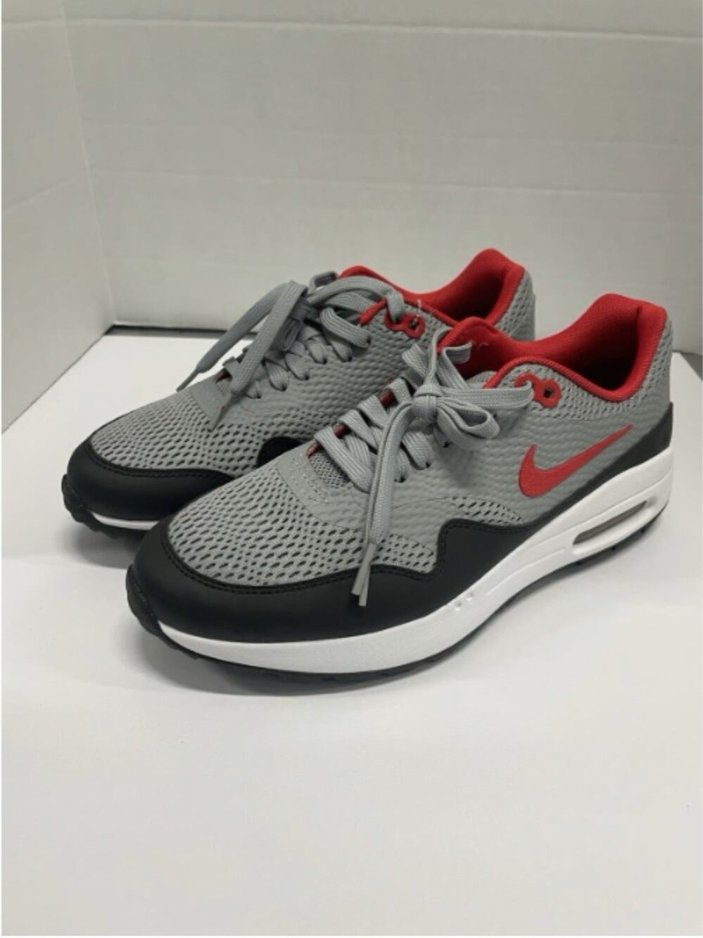 Nike Air Max 1 Golf Particle Grey Red CI7576 002 Size 7 Men Size 8.5 Women Cleat